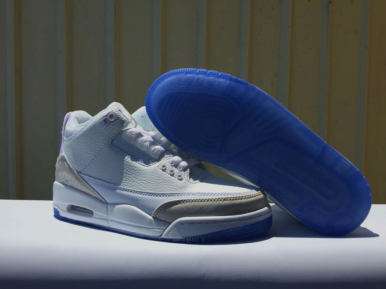 New Air Jordan 3 All White Transparent Sole Shoes